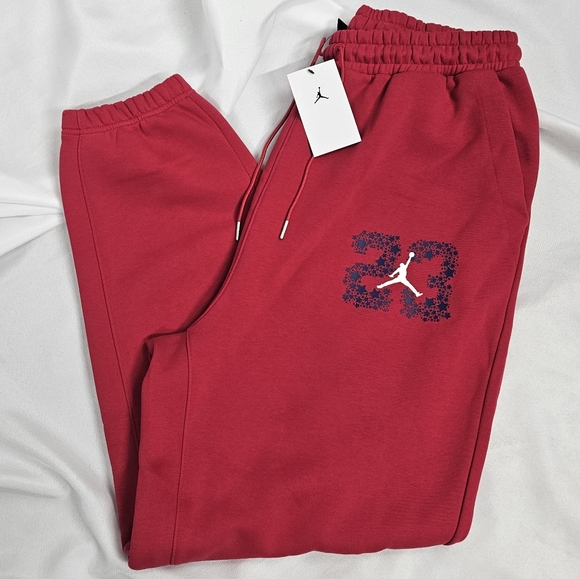 Jordan Pants Nwt Medium Nike Jordan Fleece Joggers Red 23 Jumpman